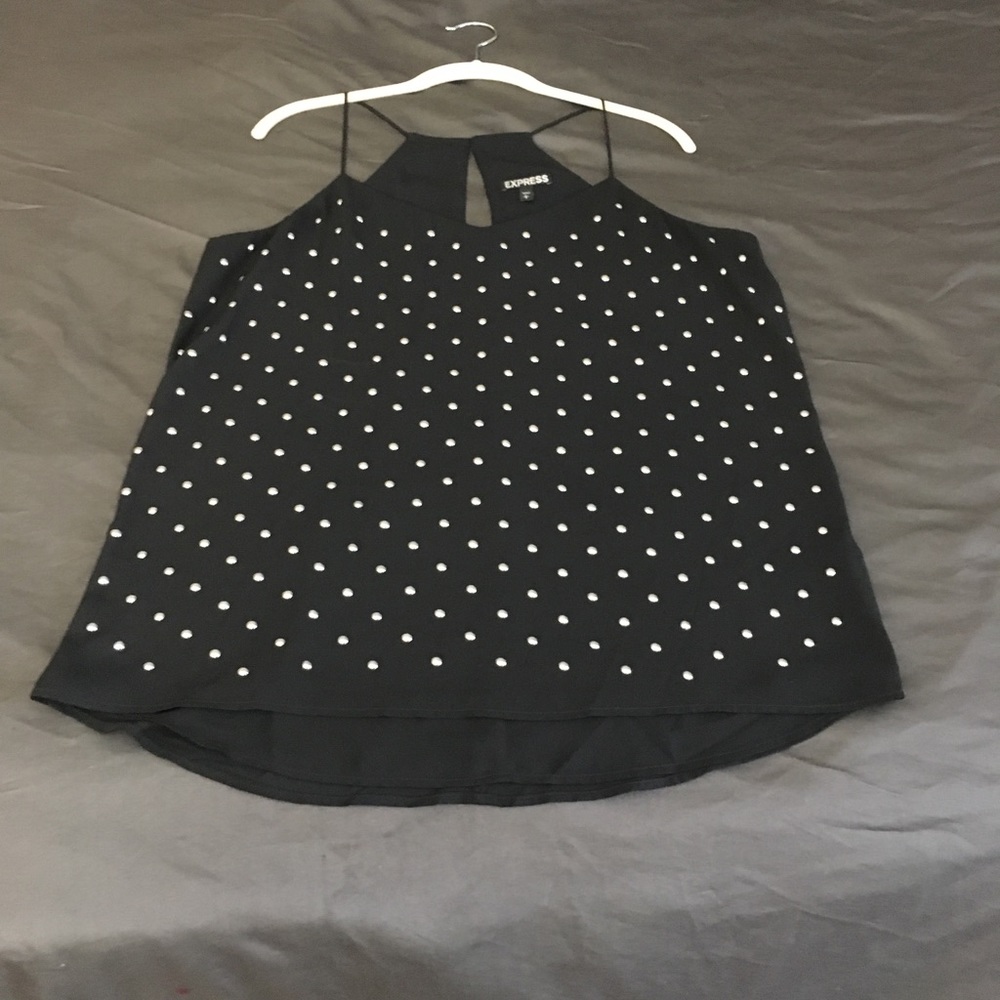 Black flowy tank with silver studs
